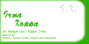 irma koppa business card